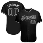 custom black men baseball jersey front and back with personalized name and number