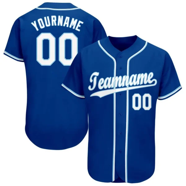 custom royal blue men baseball jersey front and back with personalized name and number