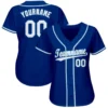 custom royal blue women baseball jersey front and back with personalized name and number